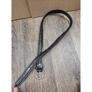 Echt Leder Leather Black Genuine Leather Women's Belt Made in Italy Large